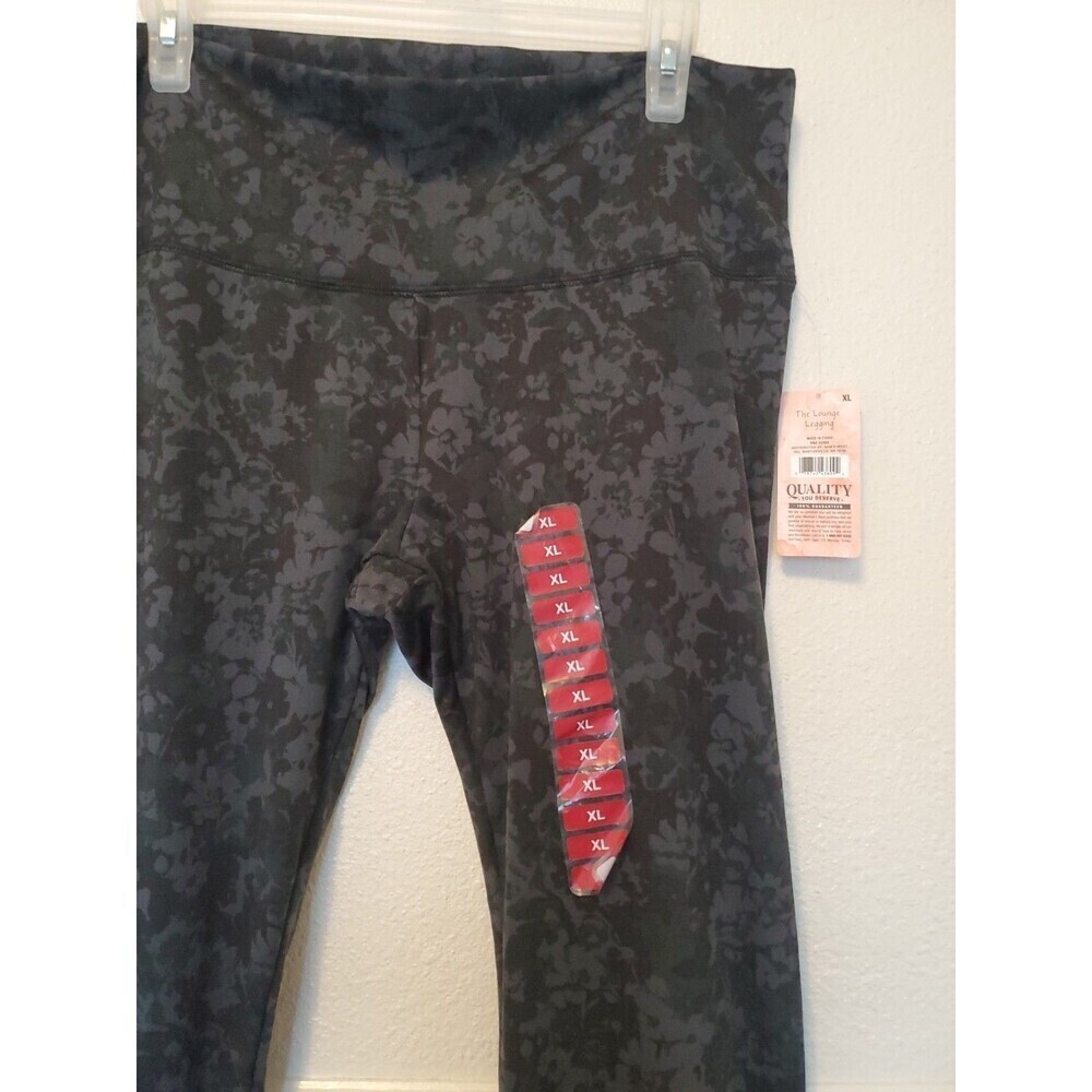 New Womens Member's Mark Lounge‎ Leggings Gray Olive Camououflage Hem Detail XL - Picture 2 of 16